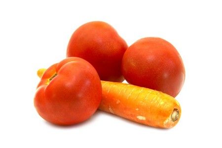 carote pomodori abbronzatura