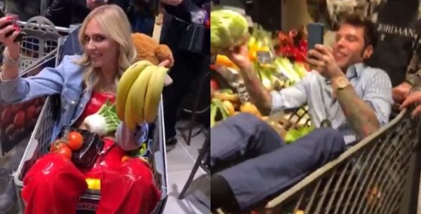 fedez e ferragni supermercato